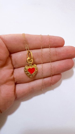 Collana con ciondolo cuore sacro in oro 18kt 750