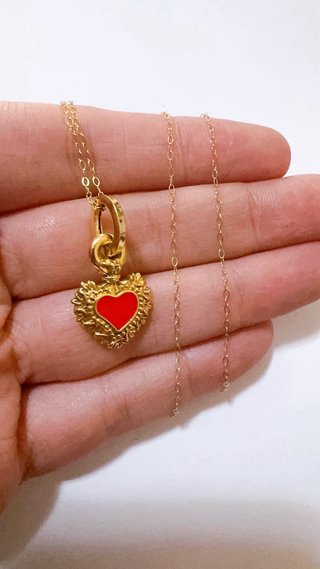 Collana con ciondolo cuore sacro in oro 18kt 750