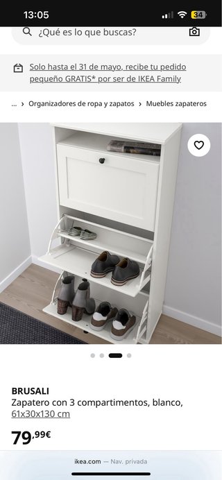 Zapatero Blanco Ikea