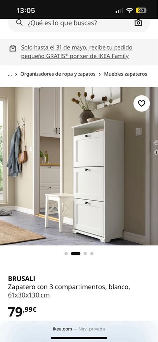 Zapatero Blanco Ikea
