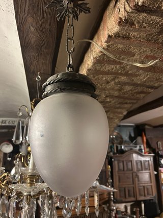 Lámpara de techo vintage cristal y metal