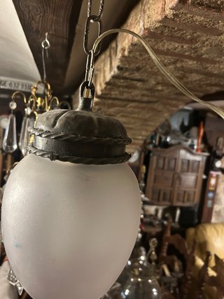 Lámpara de techo vintage cristal y metal