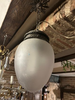 Lámpara de techo vintage cristal y metal