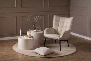 DICE Mesa Centro Madera Set 2 beige Travertine