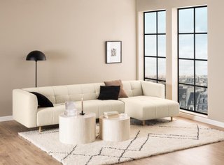 DICE Mesa Centro Madera Set 2 beige Travertine
