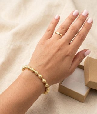 Pulsera Oro Laminado Bolas