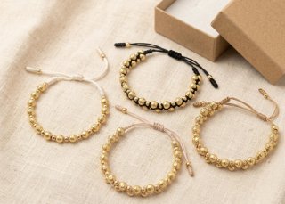 Pulsera Oro Laminado Bolas