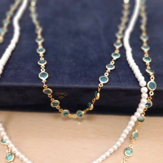 Collana donna oro con pietre turchesi