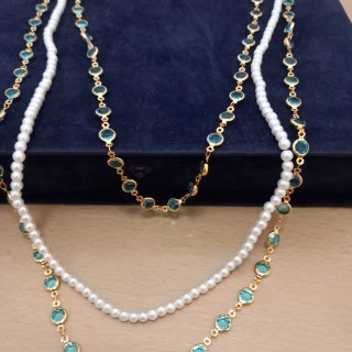 Collana donna oro con pietre turchesi
