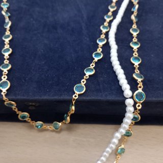Collana donna oro con pietre turchesi