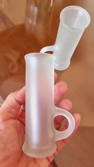2 Vasos Chupito Vintage Cristal Mate Años 90