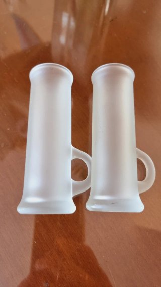2 Vasos Chupito Vintage Cristal Mate Años 90