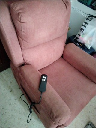 Sillón geriátrico tela rosa/marrón