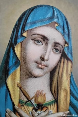 Sagrado Corazón de María Litografía Siglo XIX