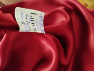 Abrigo de cuero Luycan granate Talla 4XL