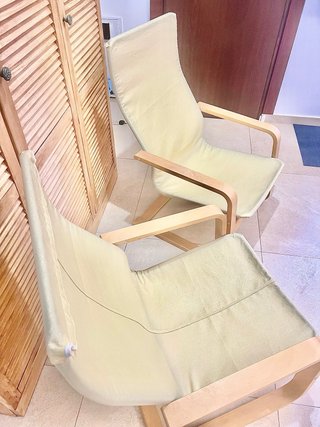 2 Sillas Poäng Ikea Madera Beige