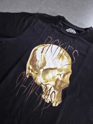 Graphic Tee Dickies T-Shirt Nera Skull Y2k (S)