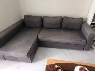 Sofá Chaiselongue Gris con Almacenamiento