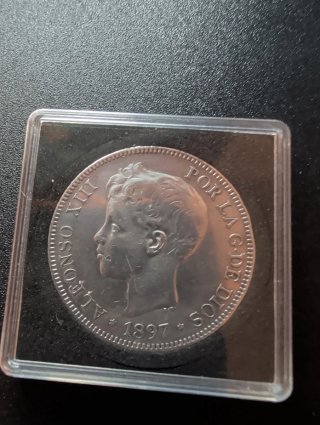 Lote 5 pesetas  monedas antiguas España