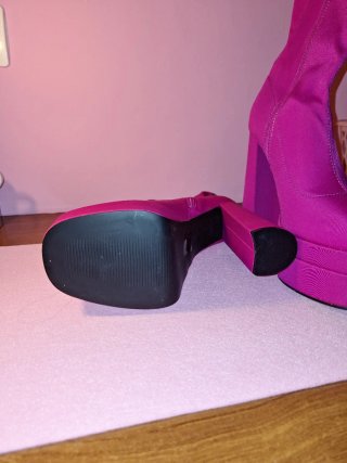 Botas Plataforma Fucsia Tacon Grueso
