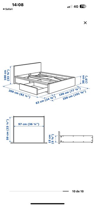 Estructura Cama Ikea MALM Blanca