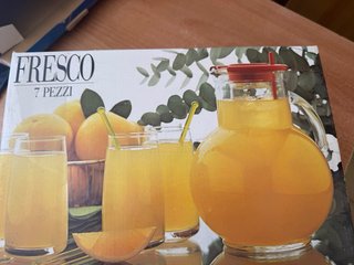 Caraffa e Bicchieri Condorelli Vetro Rosso