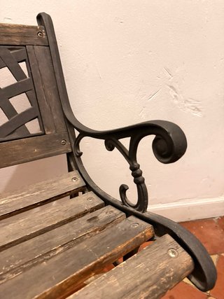 Banco de jardín madera y hierro