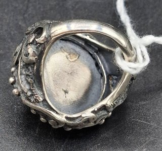 Anillo japones en Plata y Porcelana Toshikane.