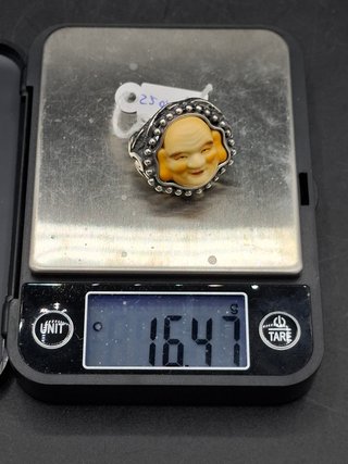 Anillo japones en Plata y Porcelana Toshikane.