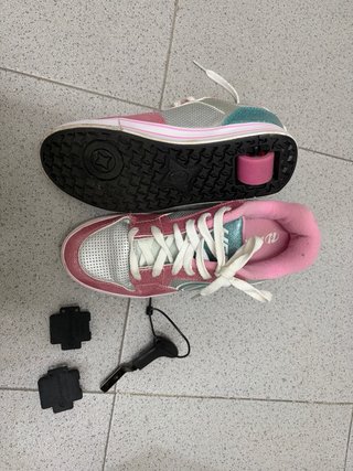 Heelys rosas y plateadas