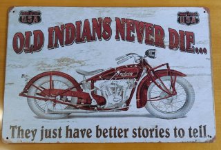 3 Placas Metálicas Decorativas Motos Indian.