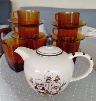 Juego Tazas y Vasos Vintage  duralex Ámbar