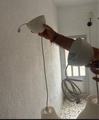 Lámparas colgantes Ikea beige/blanco