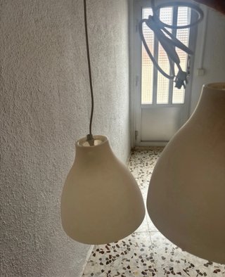 Lámparas colgantes Ikea beige/blanco