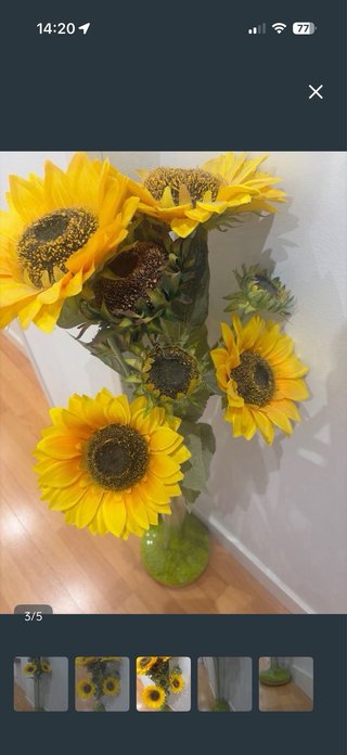 Jarron cristal mas girasoles