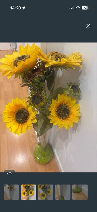 Jarron cristal mas girasoles