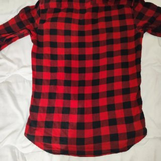 Camisa cuadros Pull&Bear roja y negra Talla S