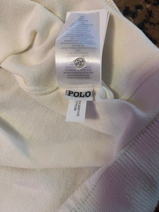 Maglione Ralph Lauren Mezza Zip Bianco Taglia L