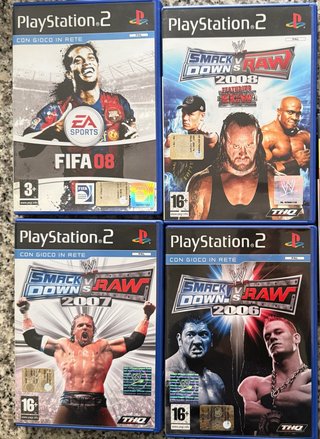Giochi PS2 FIFA 08, WWE Smackdown Raw, Legends of