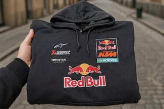 Felpa con cappuccio KTM nera e arancione