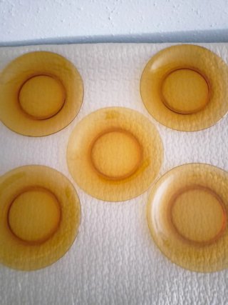 Set 5 Platos Duralex Cristal Ámbar
