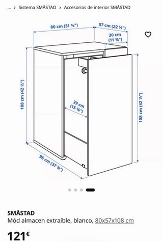 Guardaroba per bambini Ikea Smastad bianco
