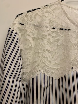 Blusa Sandro Talla M Encaje Rayas