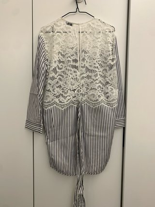 Blusa Sandro Talla M Encaje Rayas