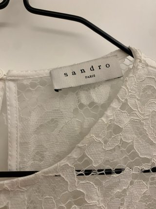 Blusa Sandro Talla M Encaje Rayas