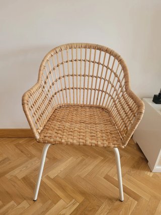 Silla Ratán Nilsove Ikea Beige/Blanco