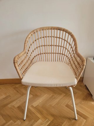 Silla Ratán Nilsove Ikea Beige/Blanco