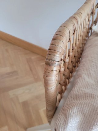 Silla Ratán Nilsove Ikea Beige/Blanco