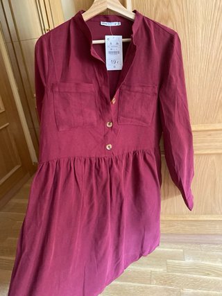 Vestido burdeos Lefties viscosa poliéster