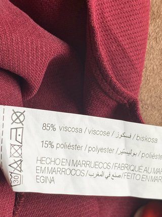 Vestido burdeos Lefties viscosa poliéster